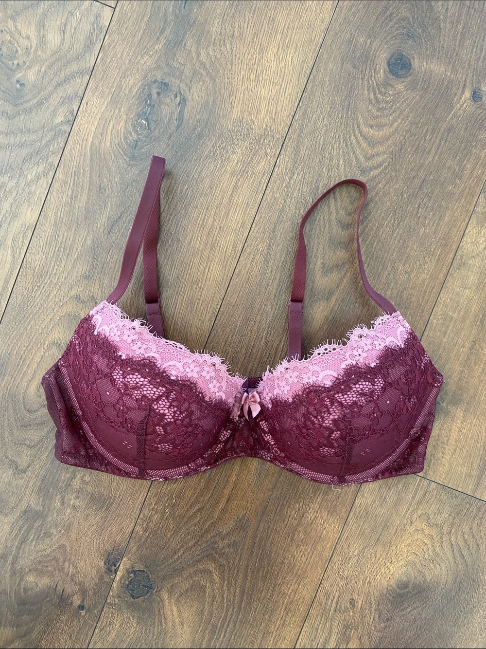 Women's Emanuelly Push Up Balconette Bra 38D pink purple